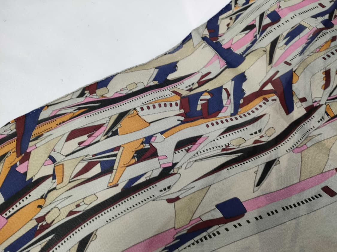 샤넬 빈티지 비행기 패턴 스카프 머플러 상품이미지4