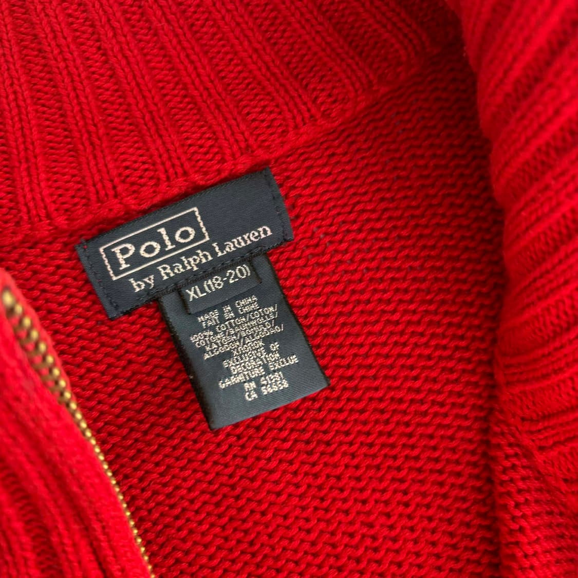 폴로 랄프로렌 빅포니 코튼 니트 집업 희귀져지(XL) 상품이미지4