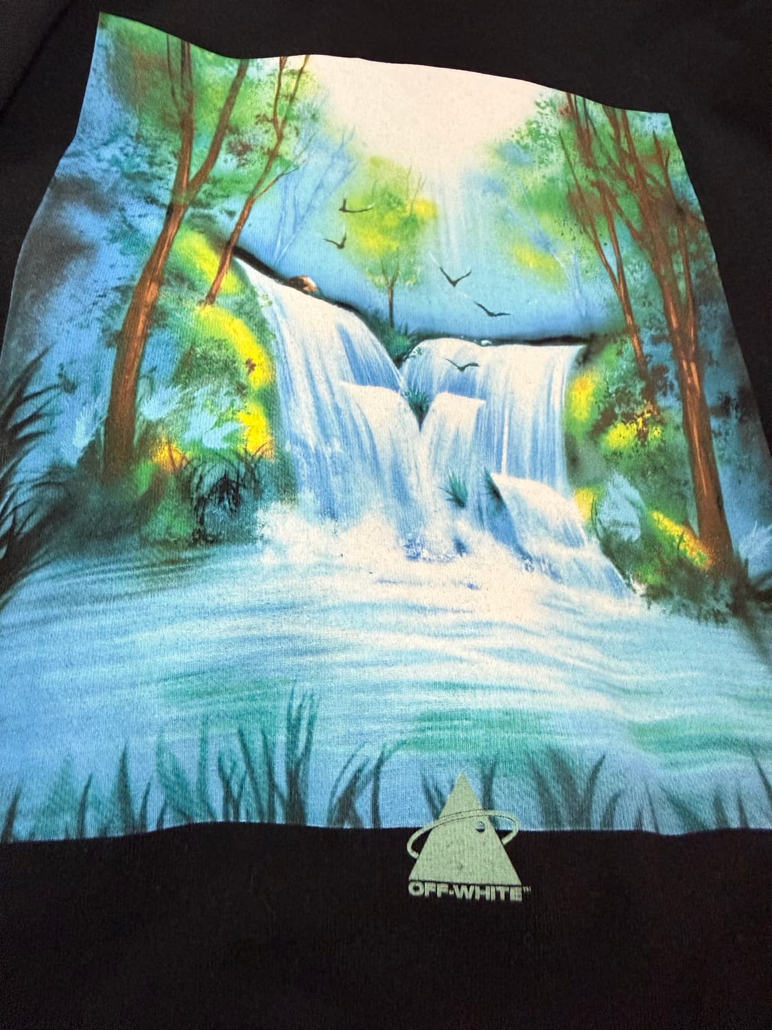 오프화이트 워터폴 오버핏 반팔티셔츠 OMAA038E19185015 상품이미지4