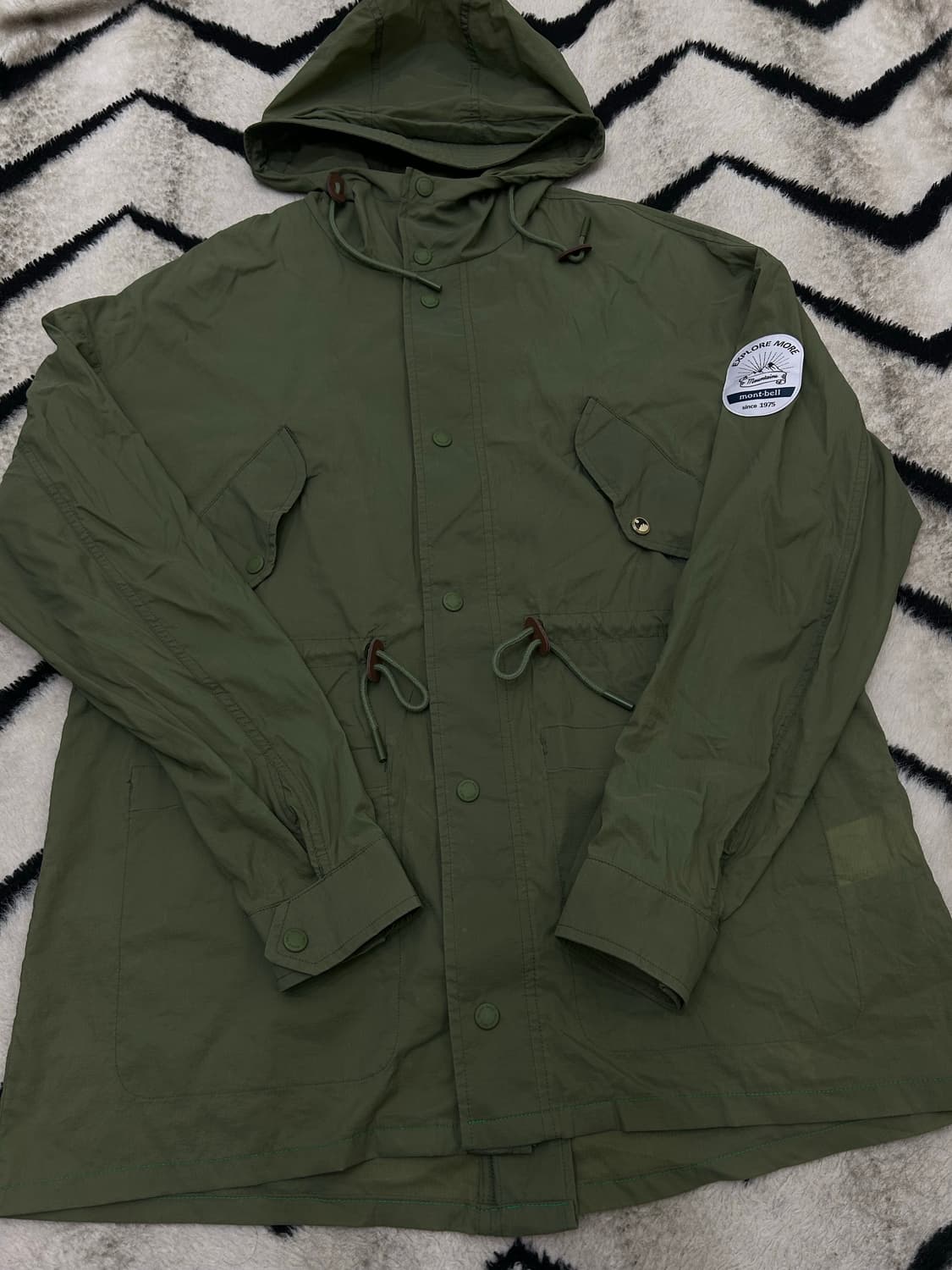 [M]몽벨 방풍 나일론 후드 사파리 자켓/카키 상품이미지3