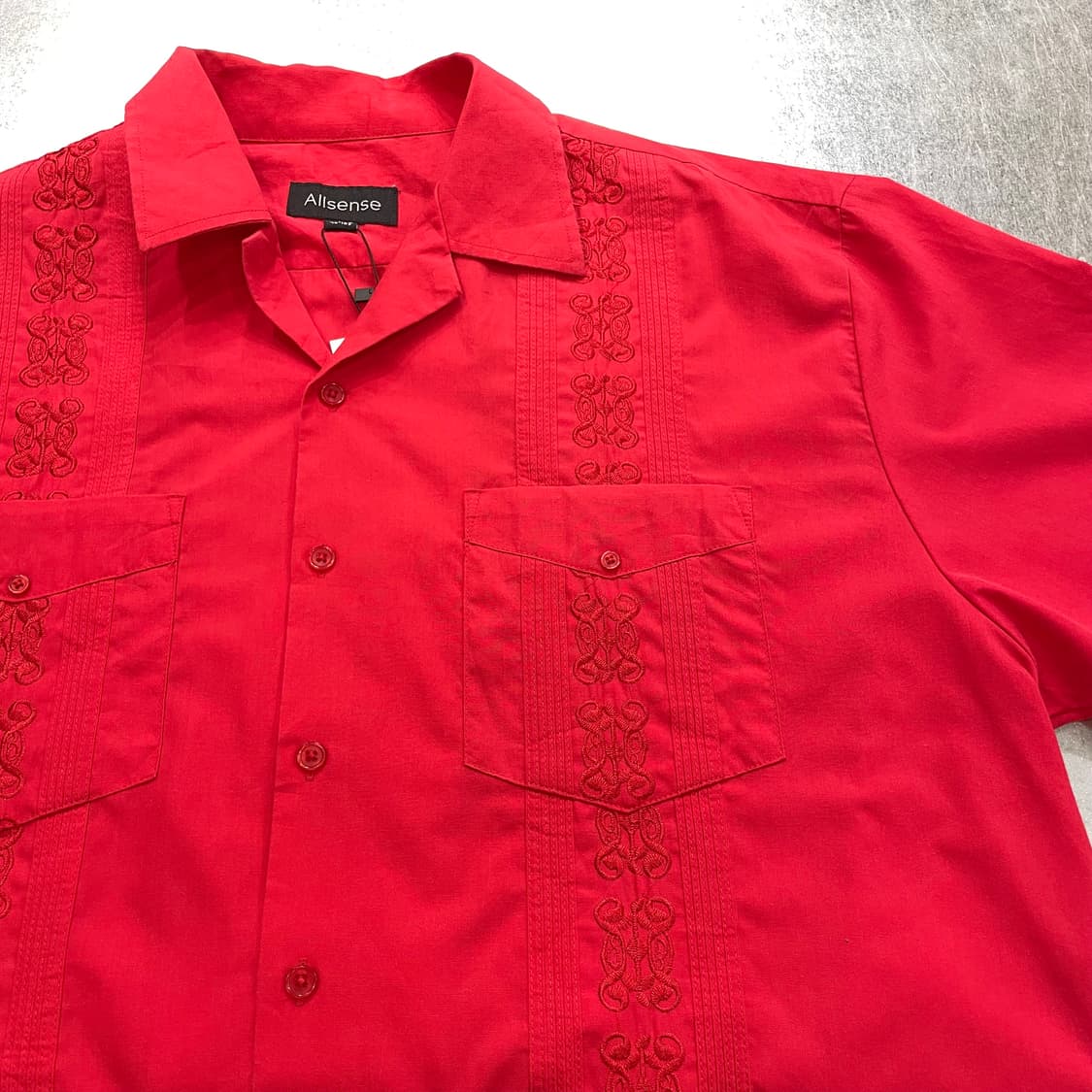 (L) Allsense 구아야베라 쿠바 셔츠 레드 상품이미지7