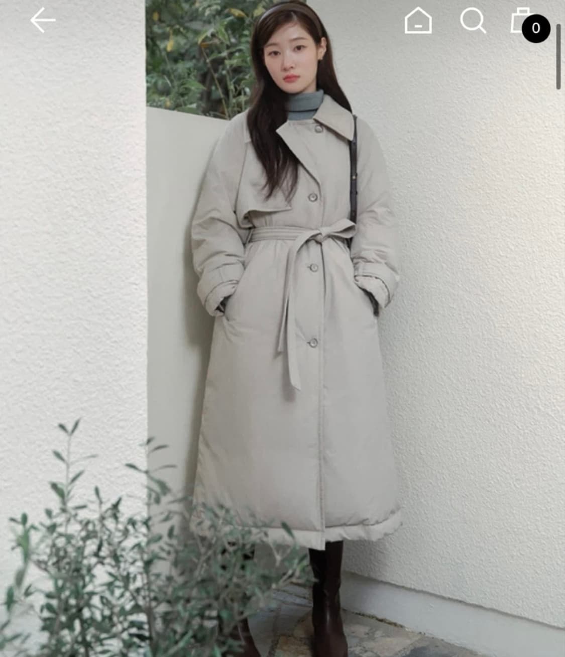 (택0 새상품) 온앤온 트렌치 구스 다운 롱 패딩 상품이미지1