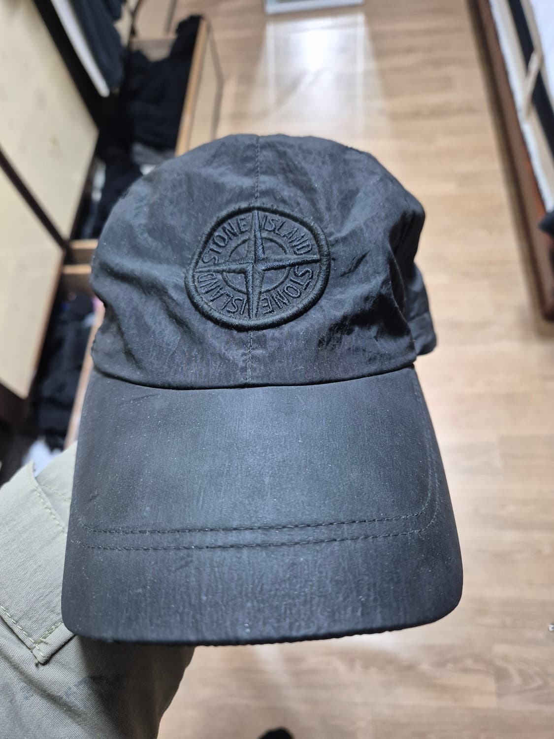 [XL] 21SS 스톤아일랜드 나일론 볼캡 엑스라지 블랙 검정 상품이미지1