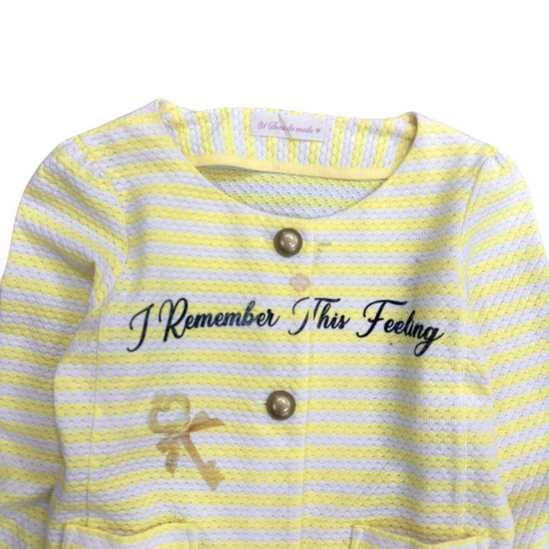 Lettering Detail Stripe Yellow Blazer 상품이미지2