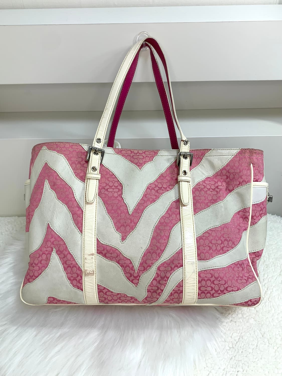 코치 지브라 핑크 갸루 빅숄더백 y2k 상품이미지2