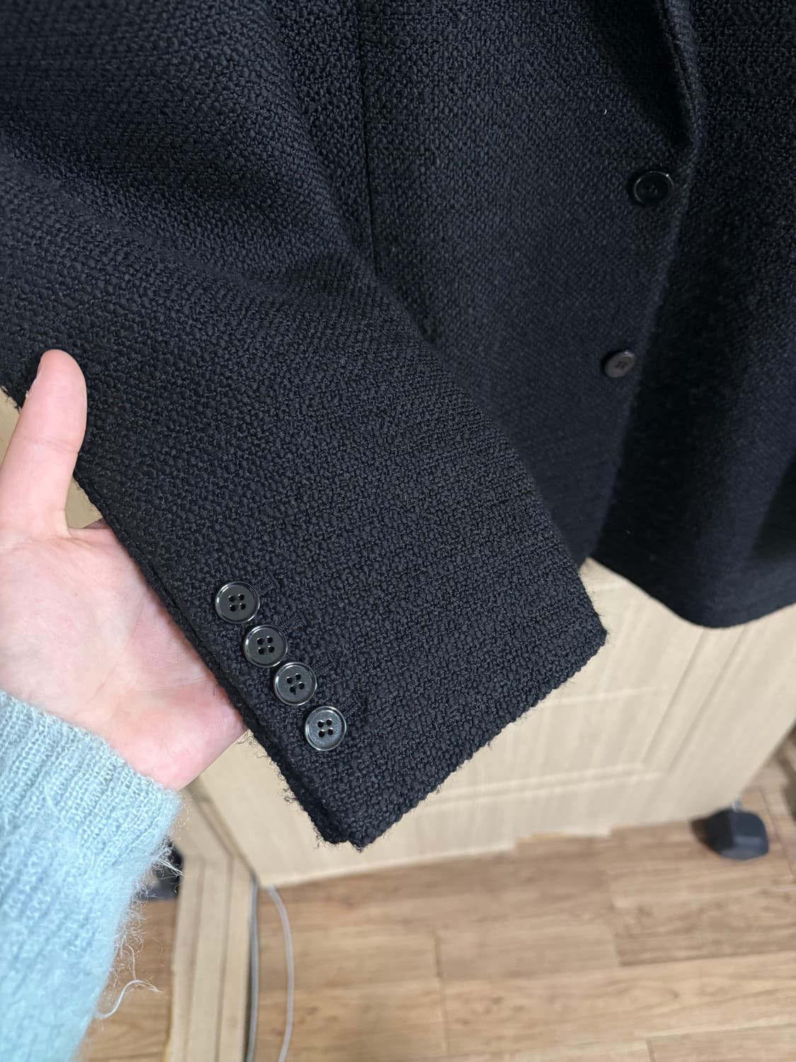 렉토 싱글 브레스티드 오버사이즈 울 자켓 블레이저 상품이미지3