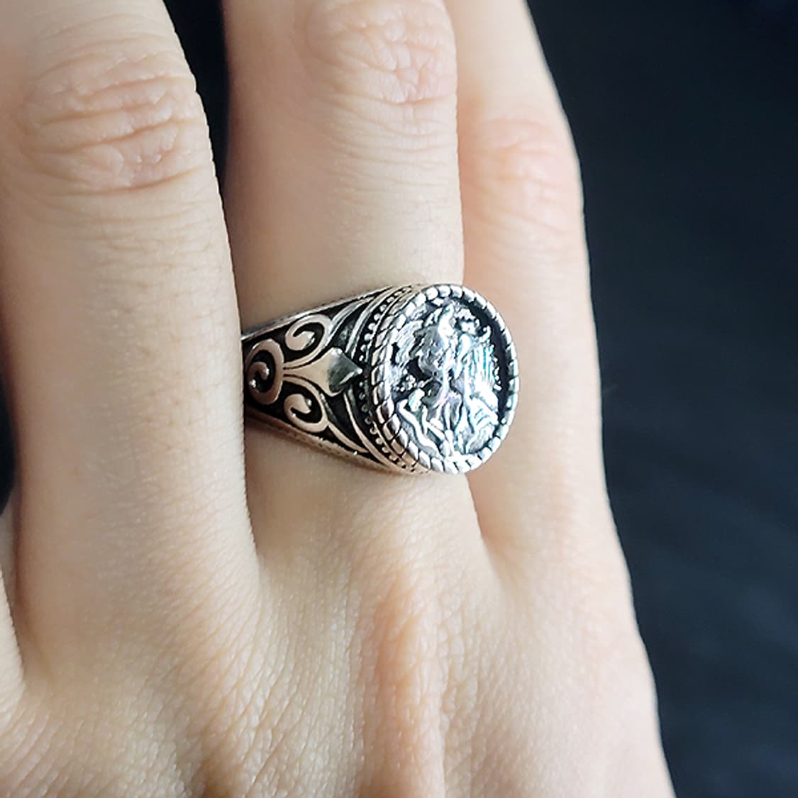 Rometh 실버 남자 엔틱 빈티지 명품 고대 코인 로마 반지 상품이미지7