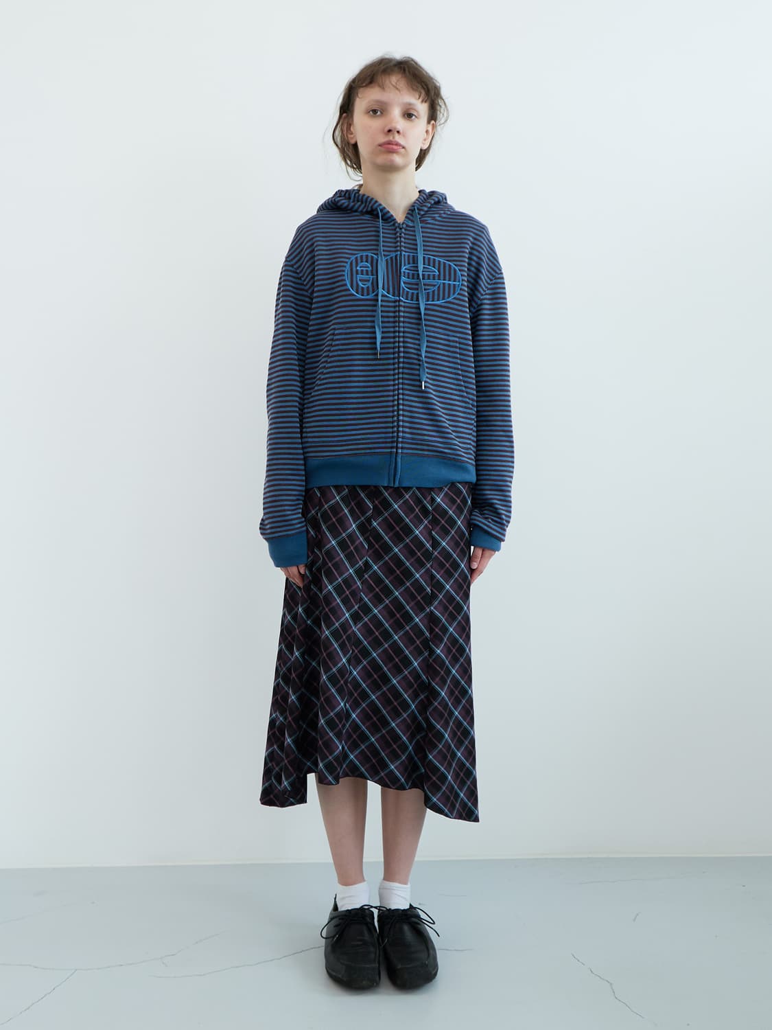 엔조블루스 클래식 체크 밴딩 스커트  (Purple Check) 상품이미지2