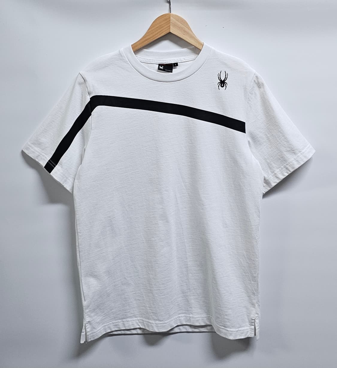 스파이더 화이트 블랙 라인 반팔티 S 상품이미지1
