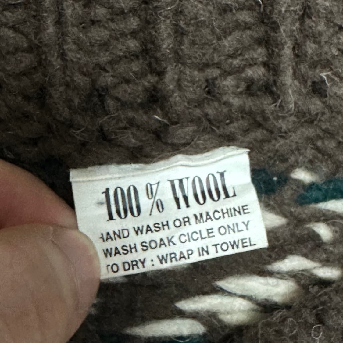 빈티지 노르딕 패턴 브라운 울 가디건 상품이미지4