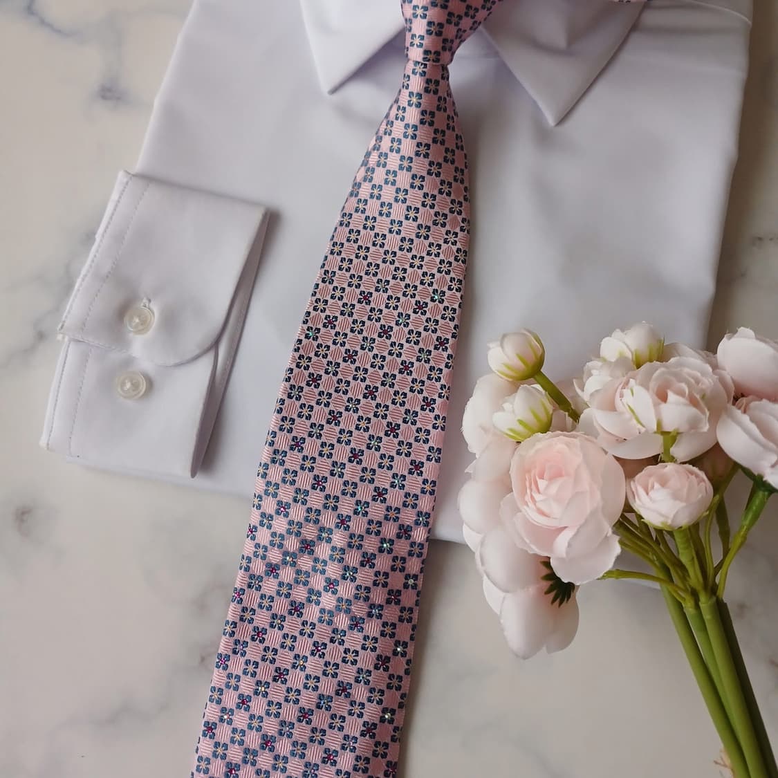 밀라숀 실크 핑크 플라워 패턴 넥타이 8.4cm 새상품 A19313
 상품이미지5