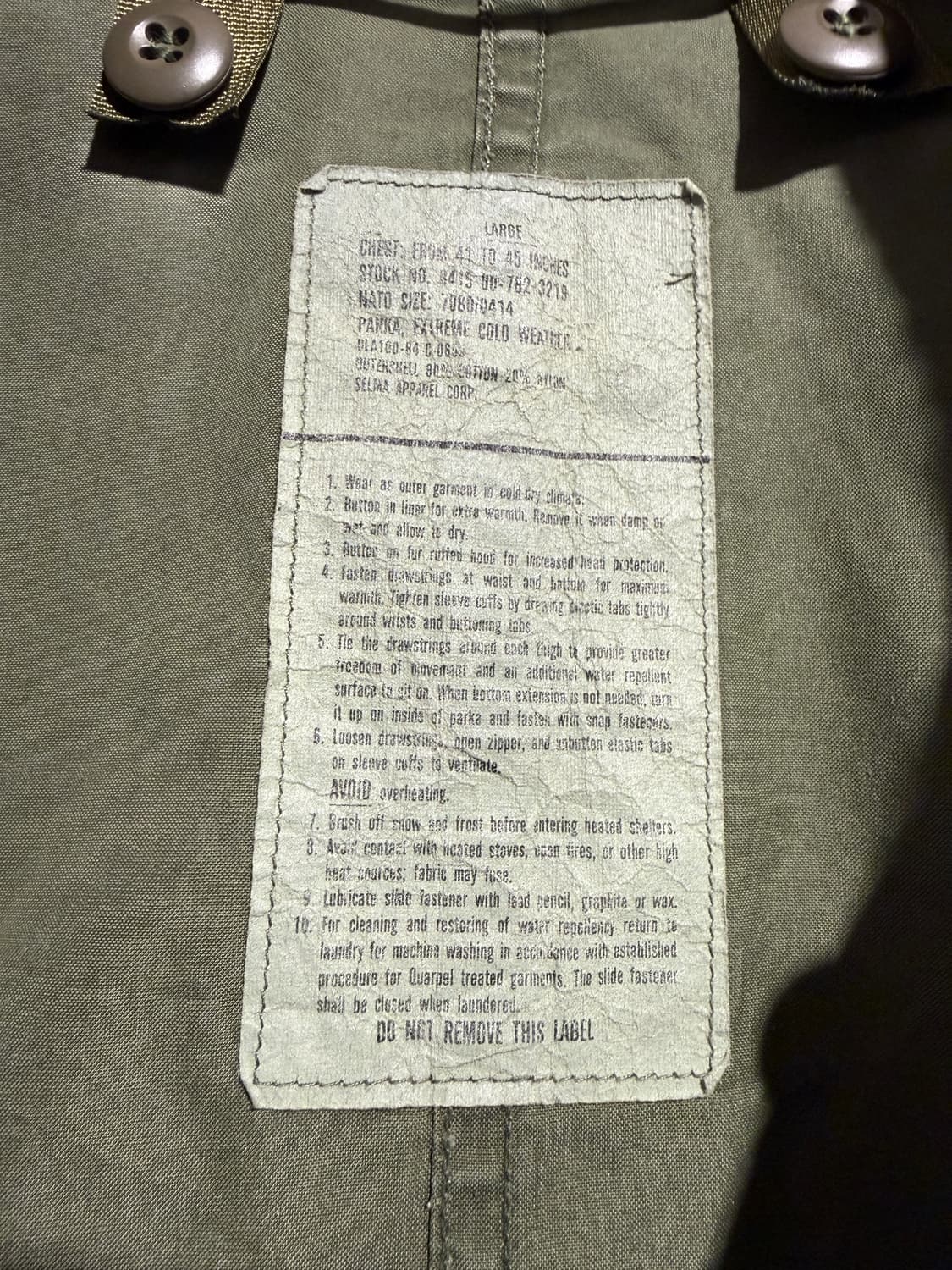 80s m-65 피쉬테일 파카 L(3XL) 상품이미지9