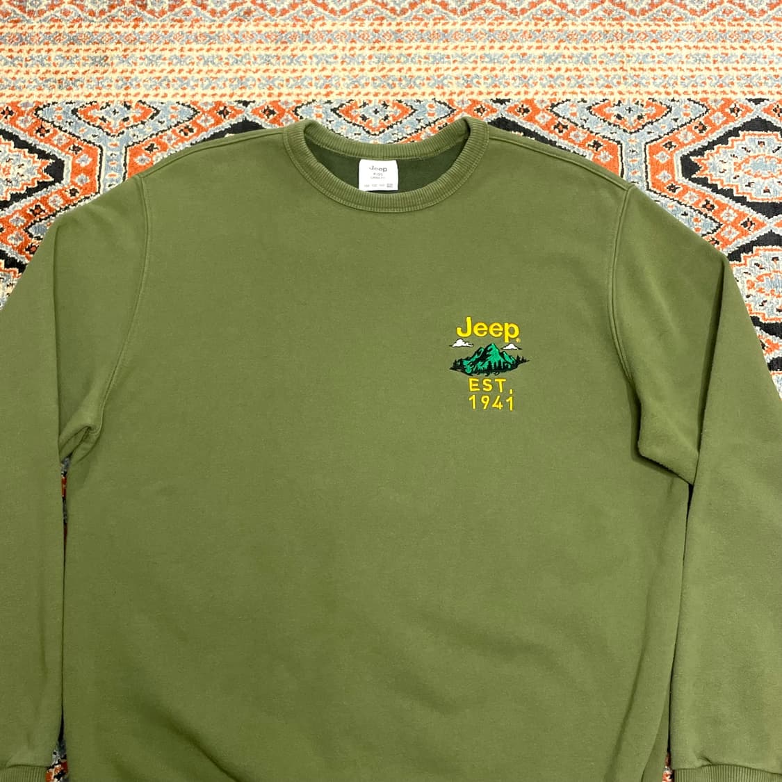 지프 백프린팅 카키 맨투맨 티셔츠 호칭155 상품이미지2