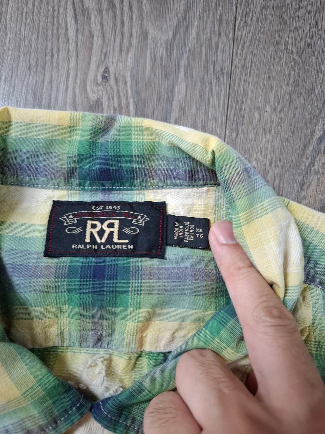 XL RRL 더블알엘 도비 플래드 체크 캠프 반팔 셔츠 상품이미지4