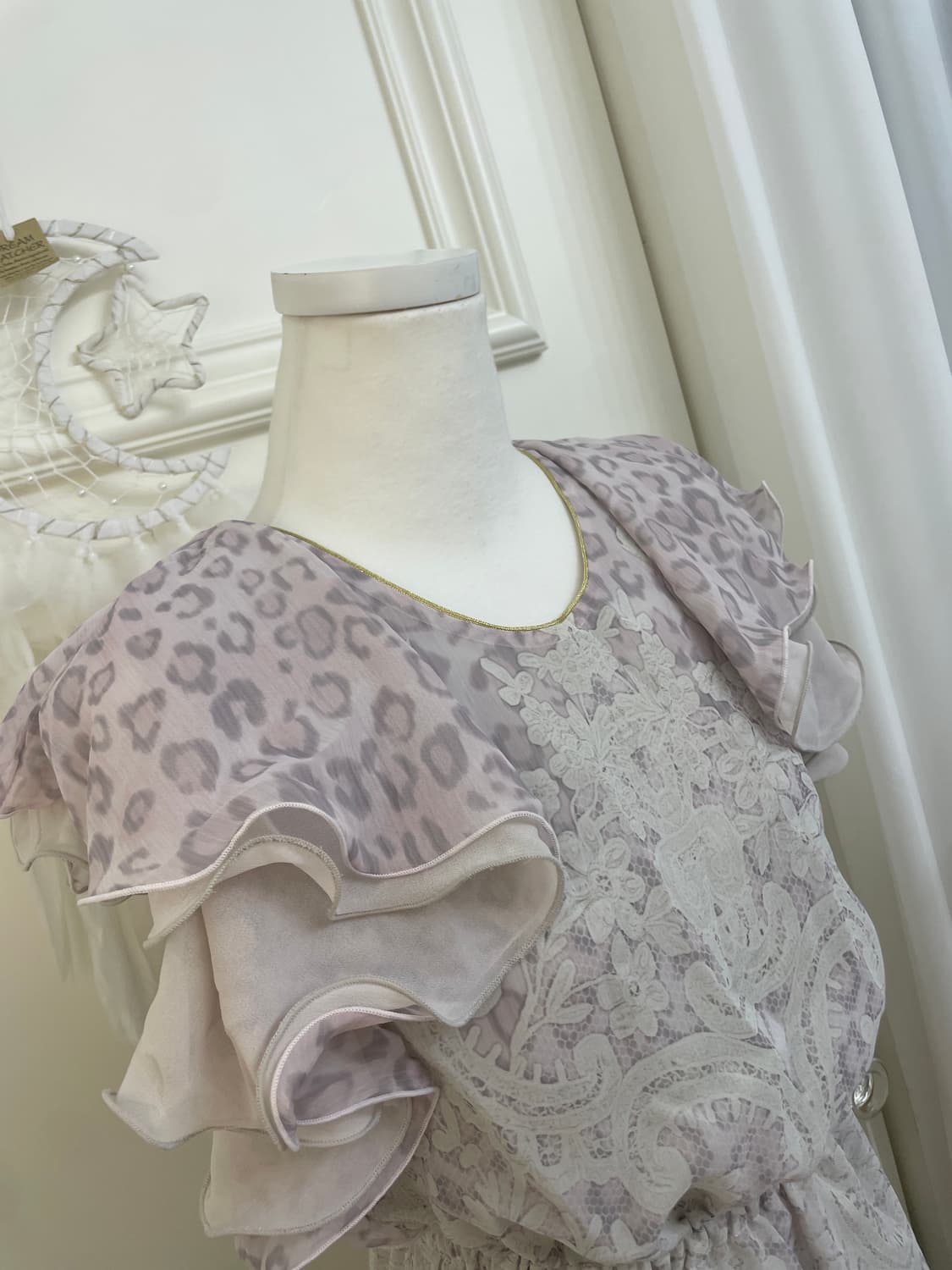 purple gray leopard ruffle sleeve opc 상품이미지8