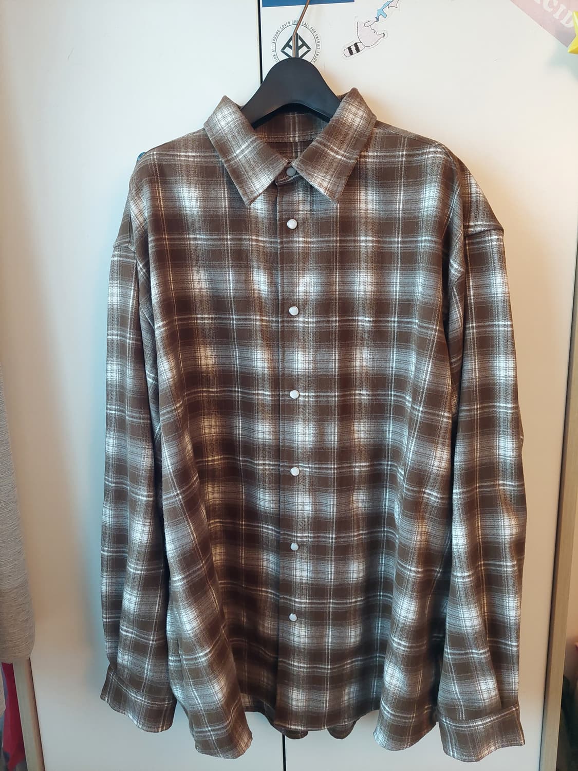 에스피오나지 피도디도 빈티지 체크셔츠 브라운 L 상품이미지2