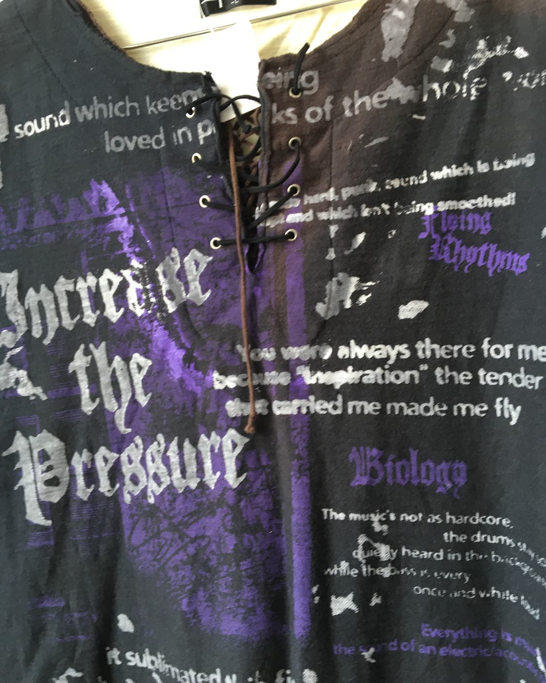 Lettering printing lace up t shirt 상품이미지5