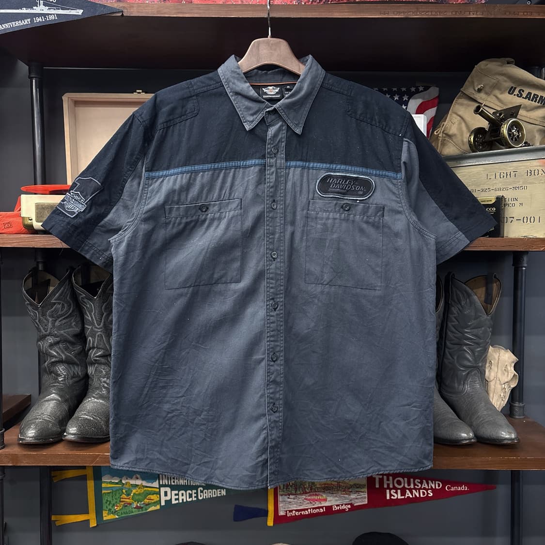 할리데이비슨 레이싱 퍼포먼스 라인 #1 패치워크 반팔셔츠 N1070  상품이미지1