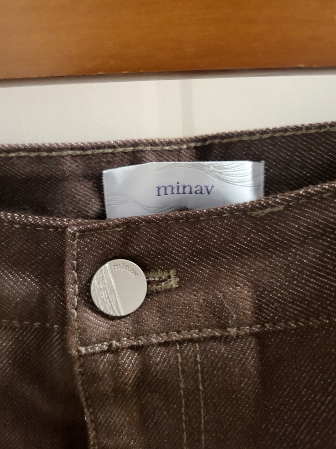 [L]미나브 원턱 카운터 데님팬츠 브라운 38인치 상품이미지6