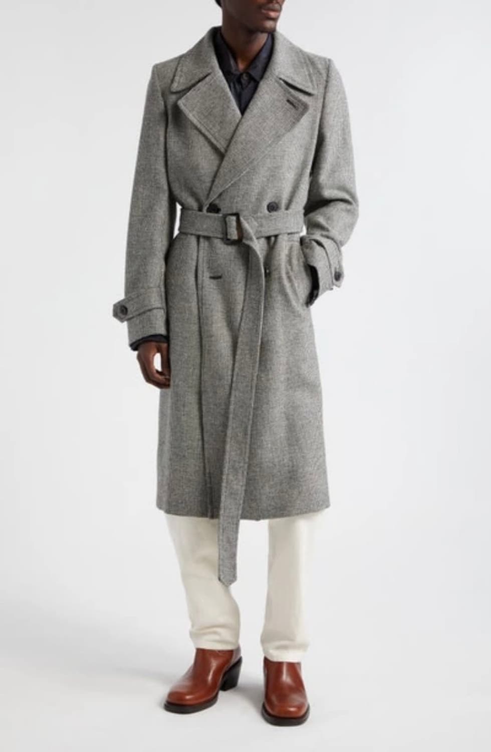 드리스반노튼 트위드 롱코트 상품이미지1