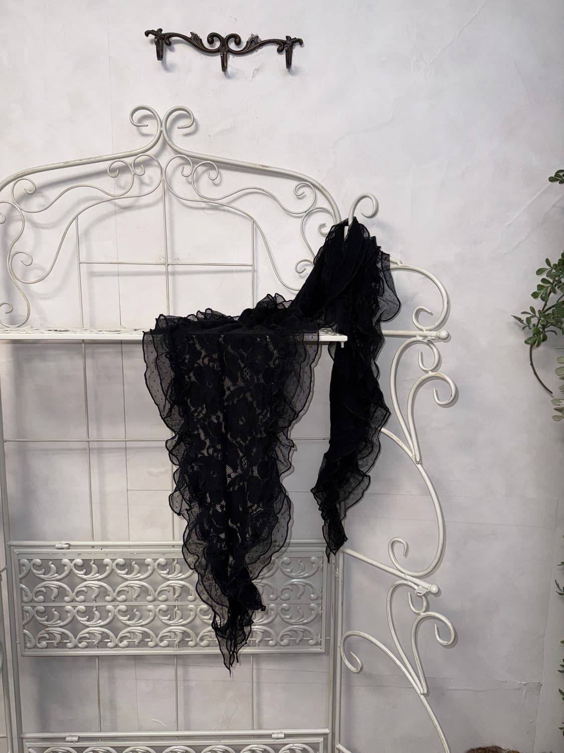 Black floral dot lace scarf 상품이미지1