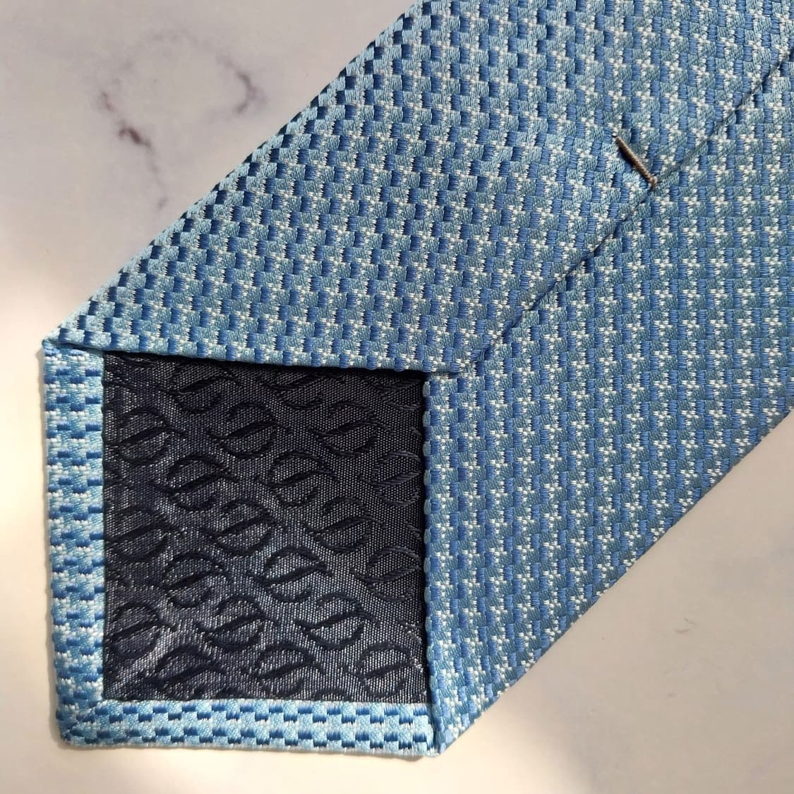 에스.티. 듀퐁 실크 블루 패턴 넥타이 8cm A등급 K2321 상품이미지8