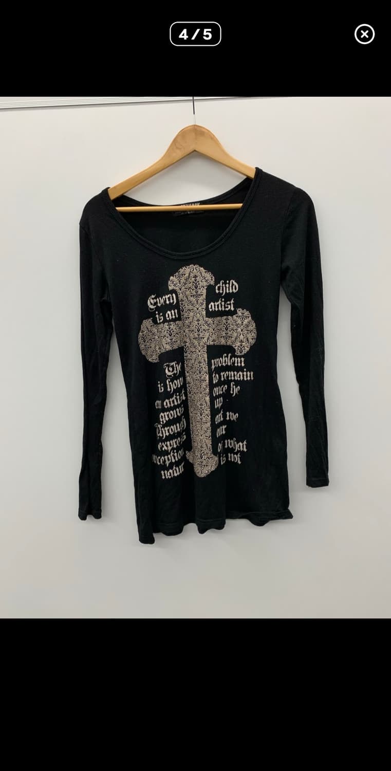 재패니즈 펑크 십자가 프린팅 롱슬리브 상품이미지4