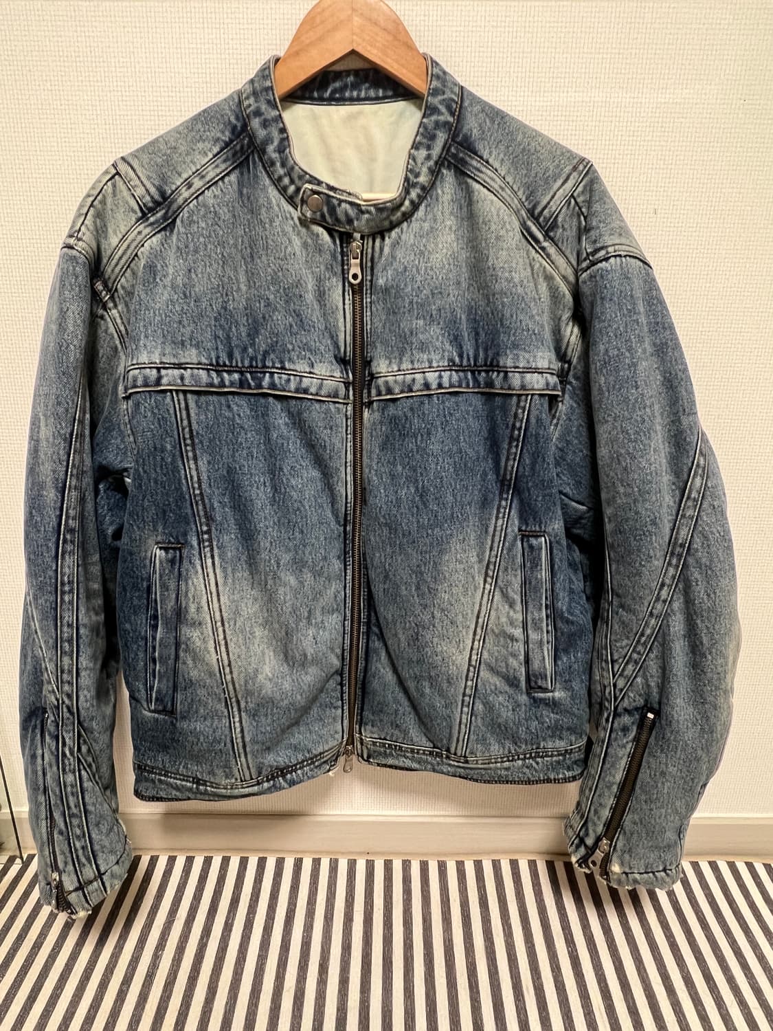 쿠어 패디드 바이커 데님 미디엄 M 상품이미지1