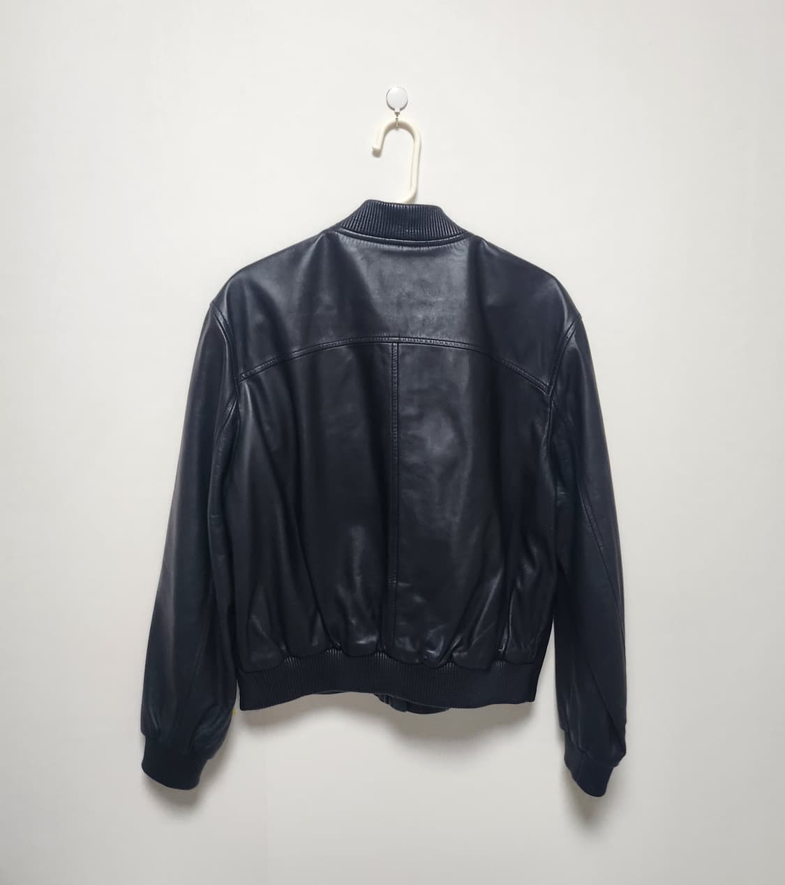  블랙 레더 천연 양가죽자켓 상품이미지2