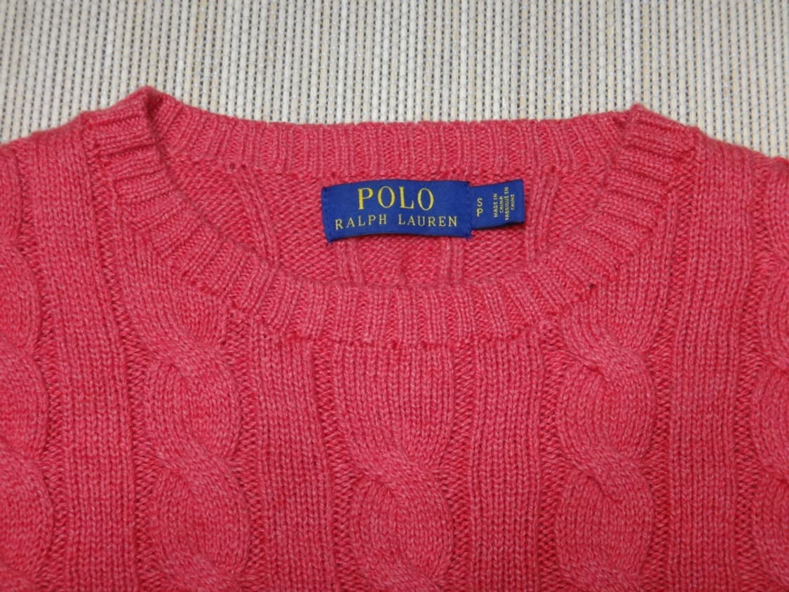 (S사이즈) 폴로랄프로렌 공용 라운드 꽈배기 면 니트 상품이미지6