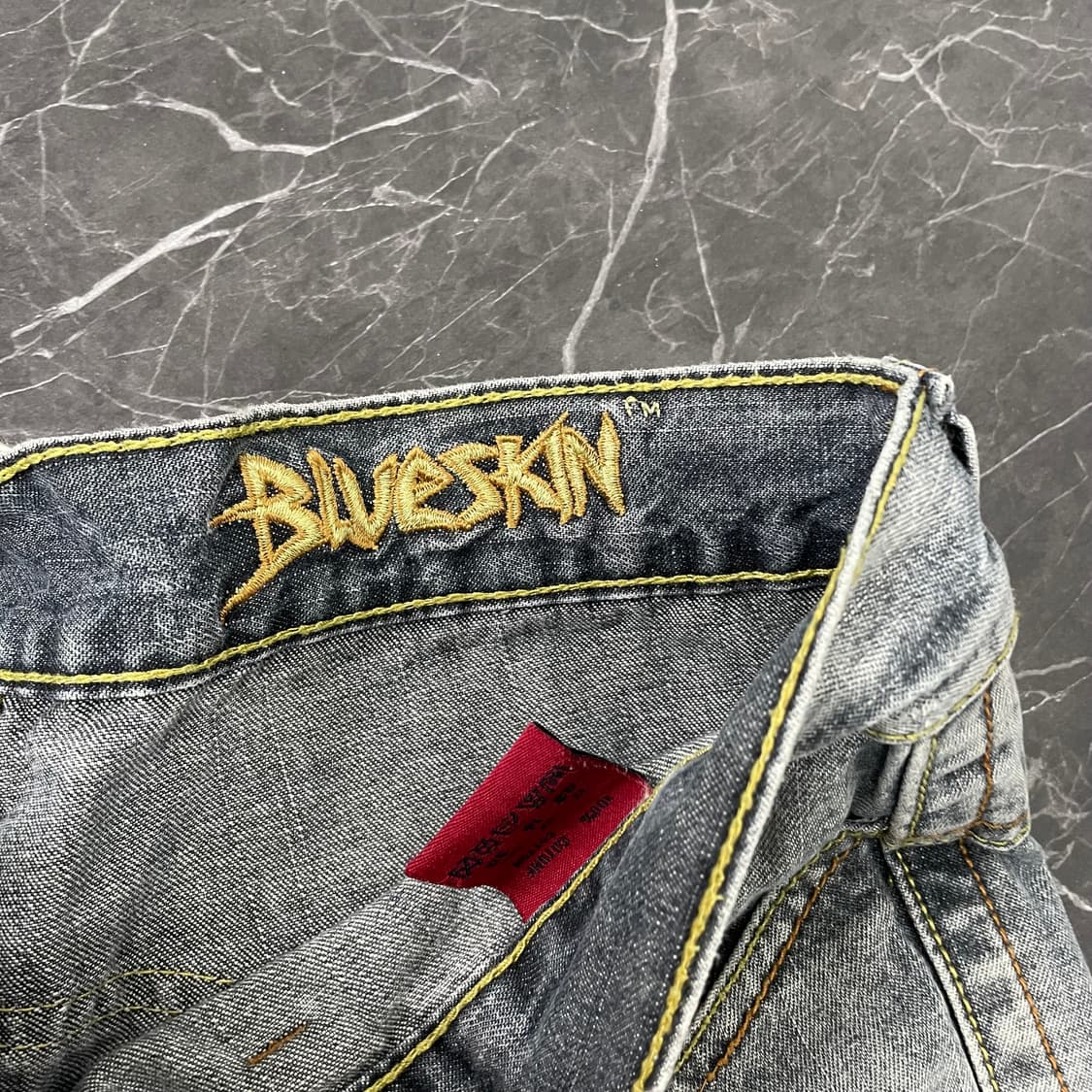 BLUESKIN 아이스 워시드 와이드 데님 카고 팬츠 상품이미지9