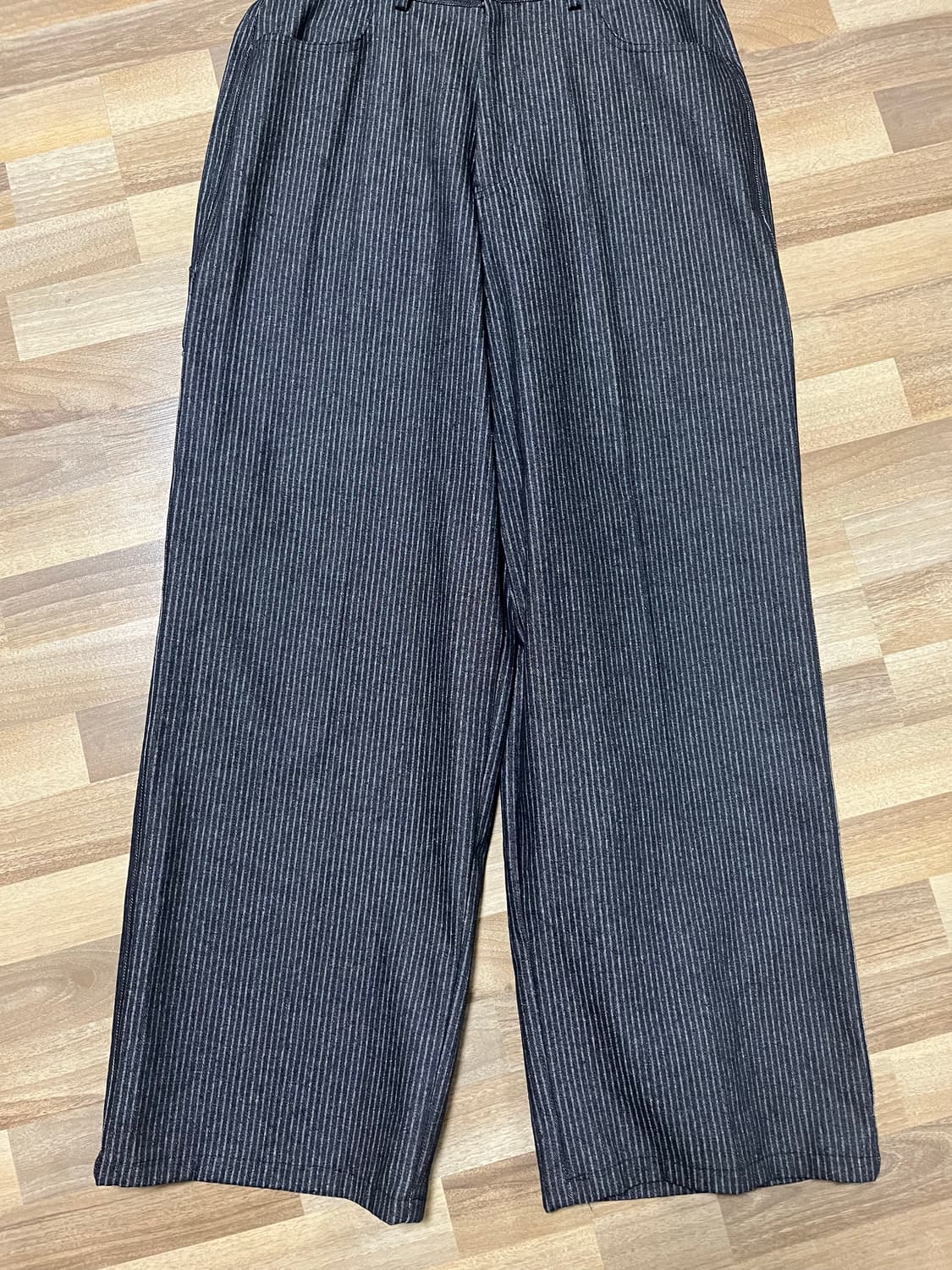 스트라이프 와이드 팬츠 상품이미지1