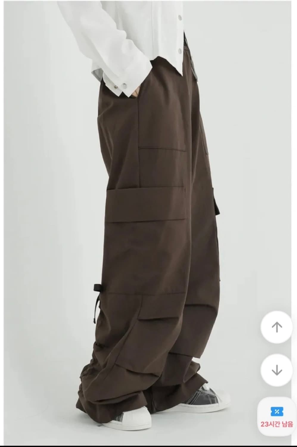 바이너리원 키미스 백셔링 리본 카고 파러슈트팬츠 상품이미지6