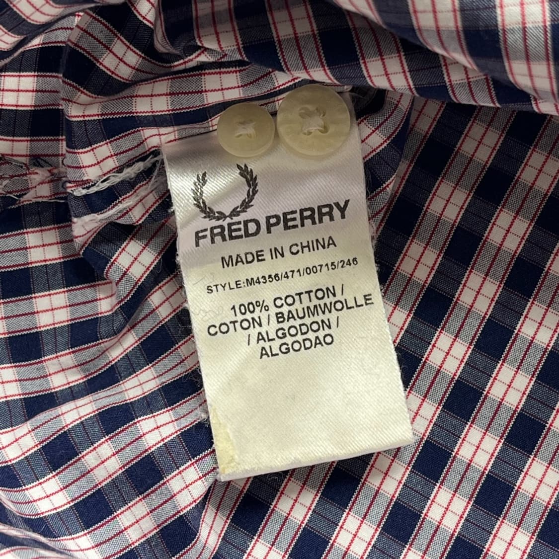 프레드페리 fred perry 체크무늬 셔츠 중고 구제 빈티지 상품이미지4