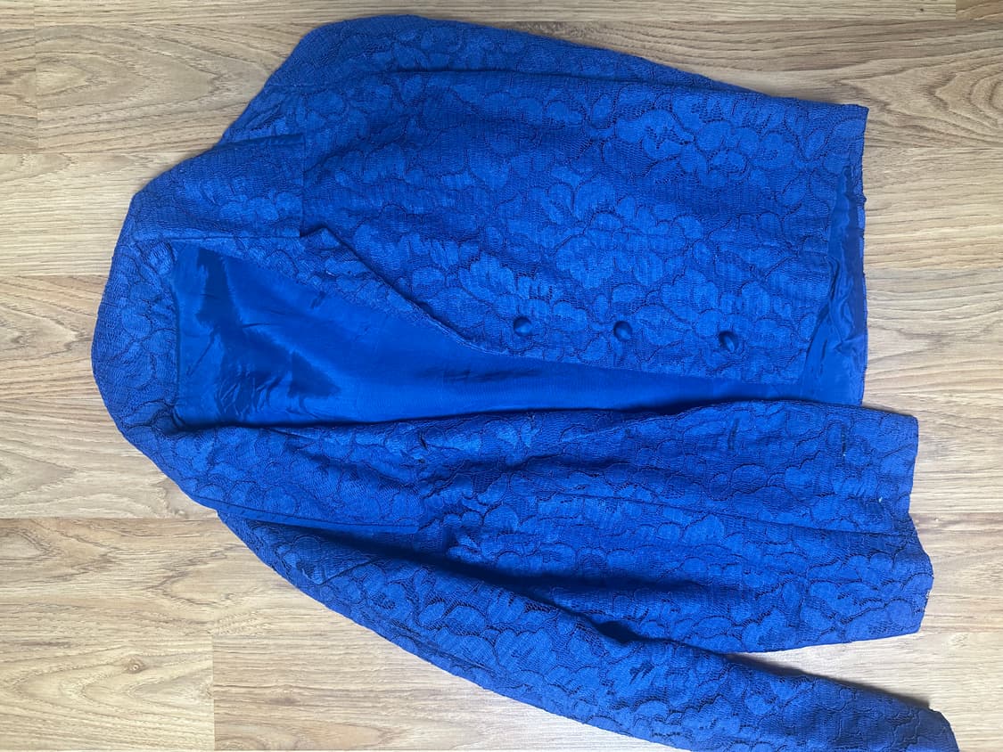 파리빈티지 코발트 블루 레이스 자켓  상품이미지1