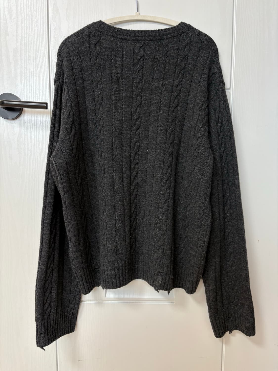 로우클래식 케이블 니트 차콜 M  상품이미지7