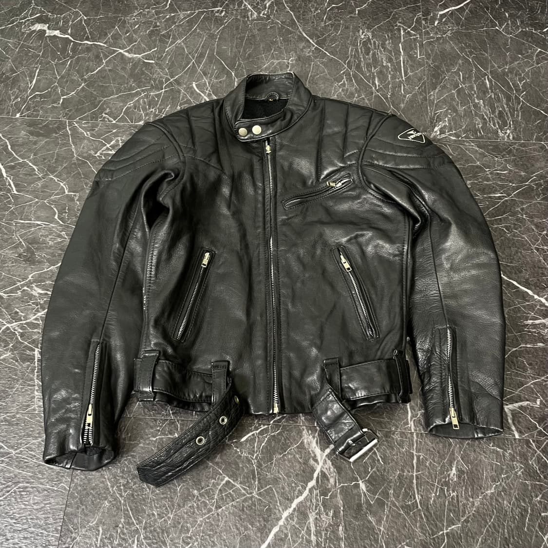 여성용 소가죽 크롭 레이싱 자켓 상품이미지2