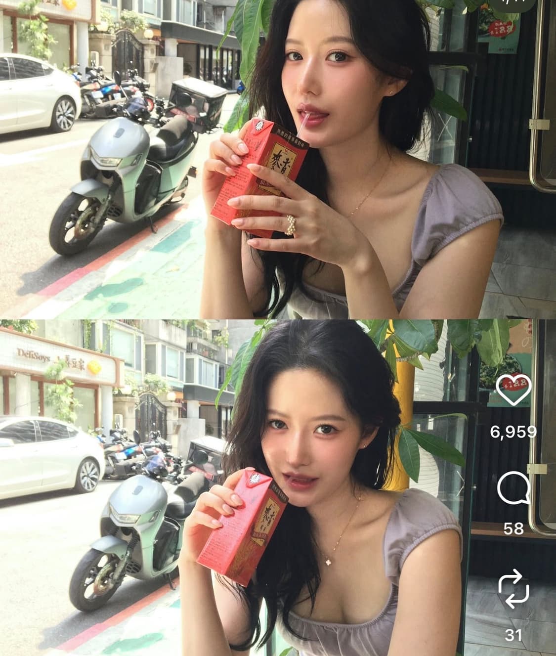 민지님 착용) 브랜디멜빌 연보라 퍼프티셔츠  상품이미지2