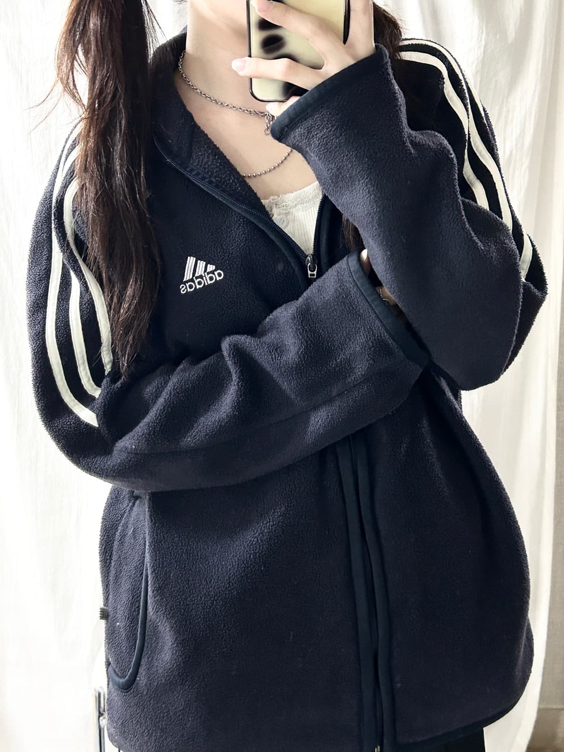 아디다스 자수로고 삼선 후리스 상품이미지1