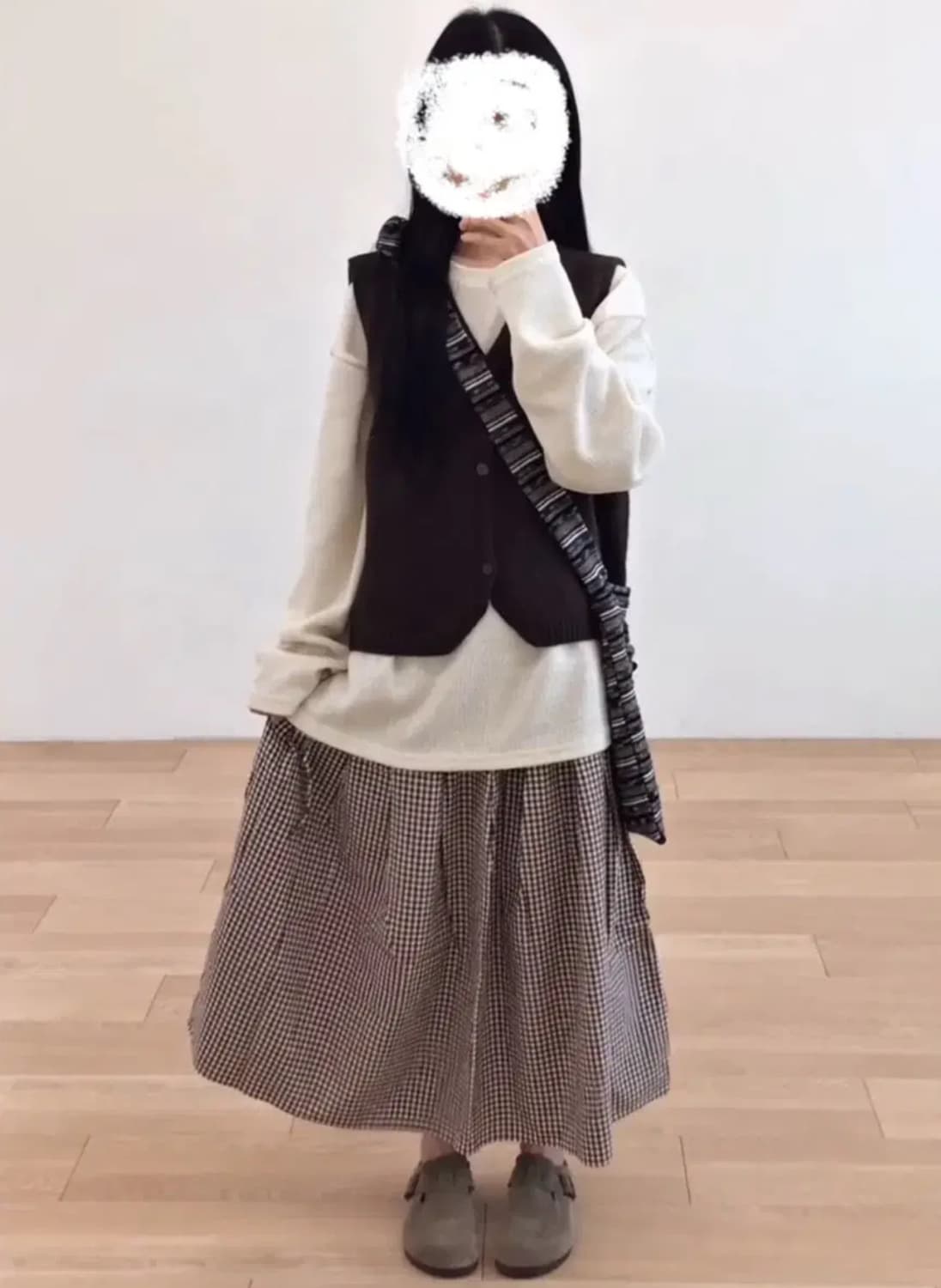 회렌 코디세트 (치마,니트,조끼) 상품이미지1