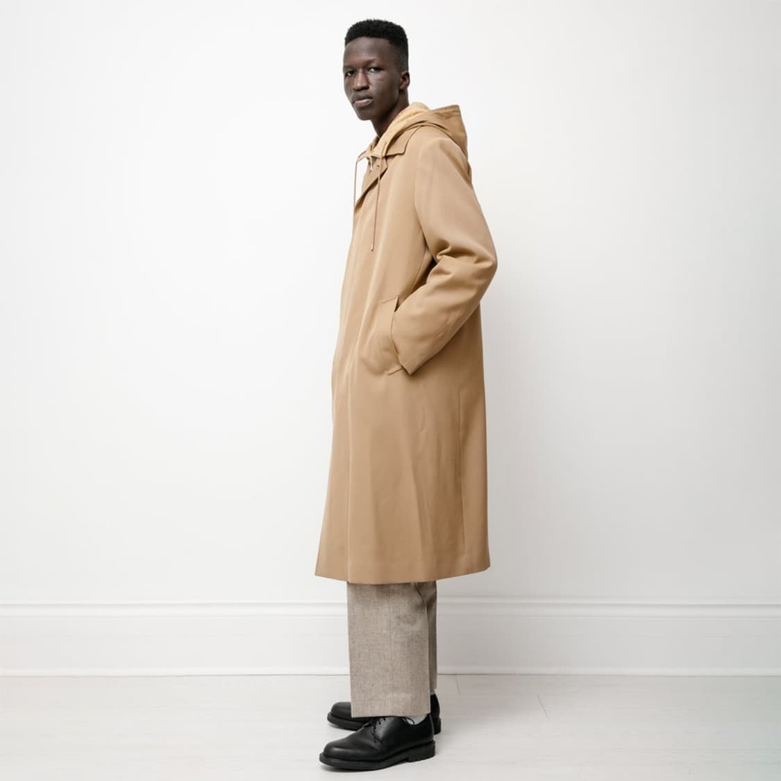 light wool max gabardine hooded coat 상품이미지2