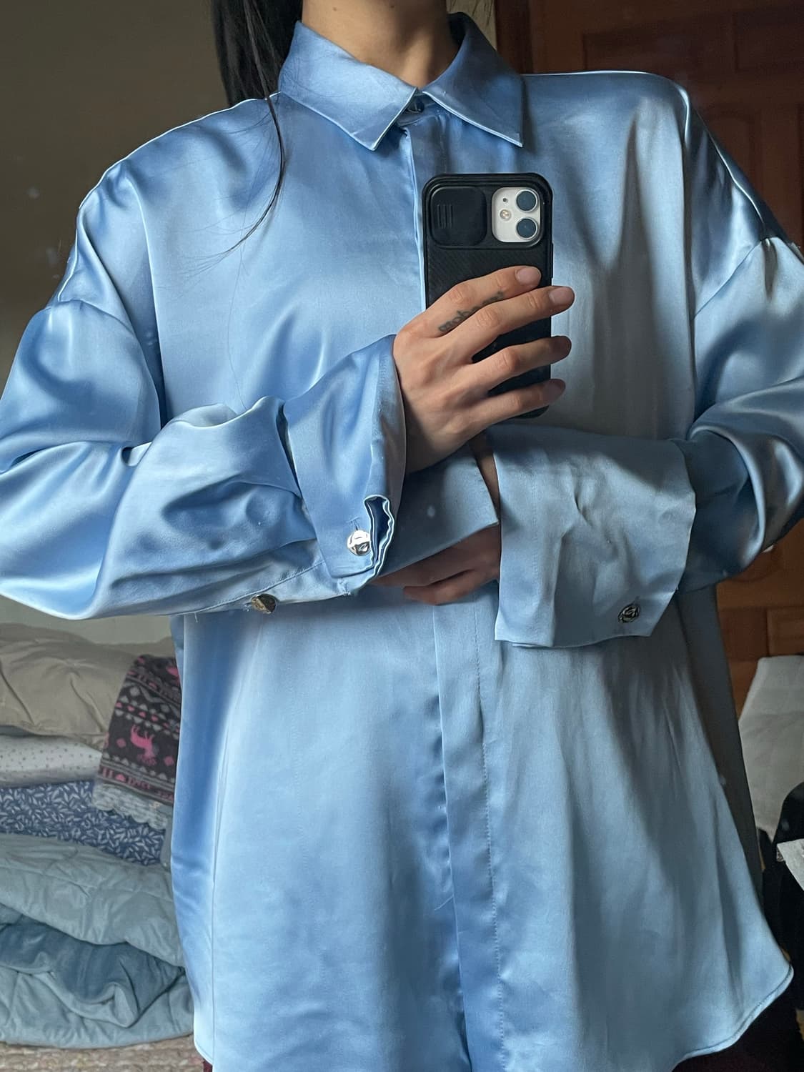 자라 새틴 실크 블라우스 상품이미지7