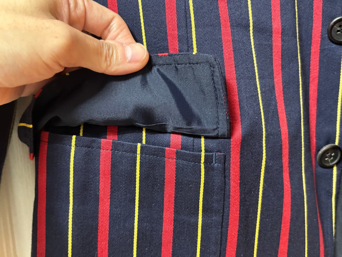 폴로 쓰리버튼 코튼 스트라이프 블레이져 자켓 m 상품이미지6