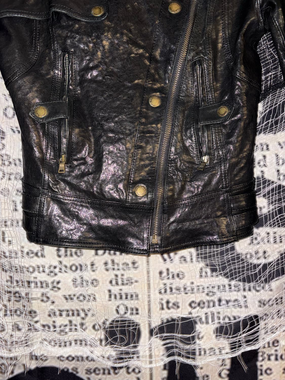 Lambskin Distressed Rider Jacket  상품이미지4