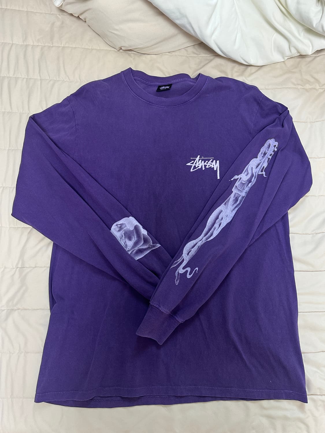 스투시 비너스 피그다이 롱슬리브 퍼플 L 상품이미지1