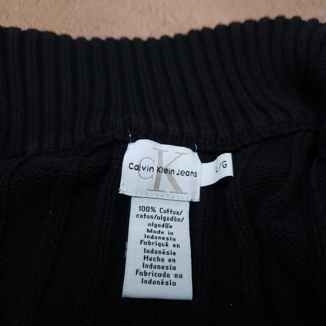 CK 캘빈클라인 코튼 반집업 니트 상품이미지3