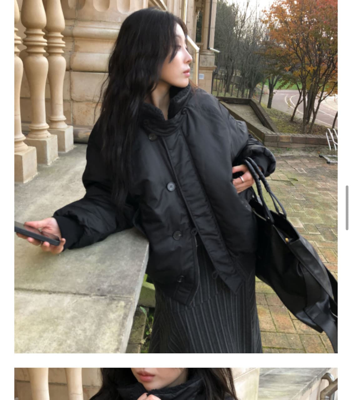 항공 점퍼 하이넥 패딩 블랙 상품이미지2