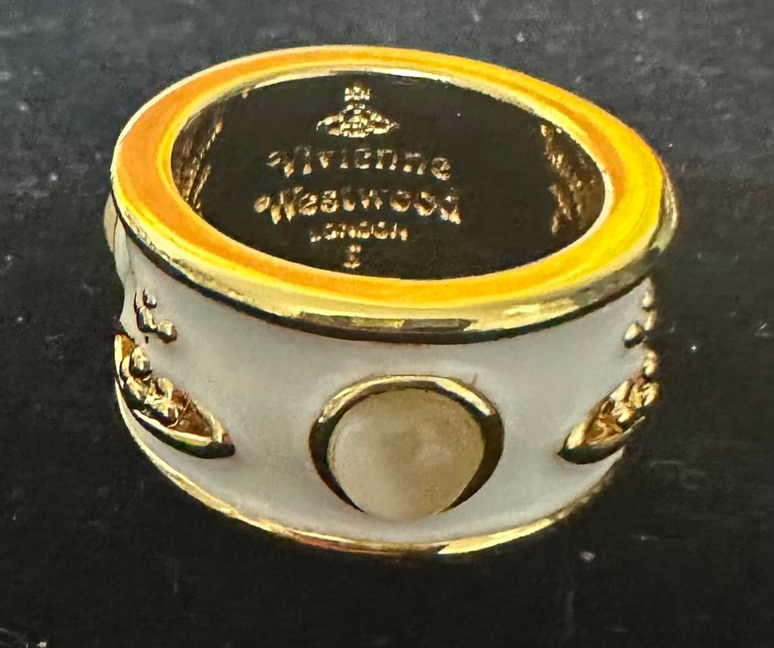 비비안웨스트우드 반지 골드 화이트&블랙 상품이미지4