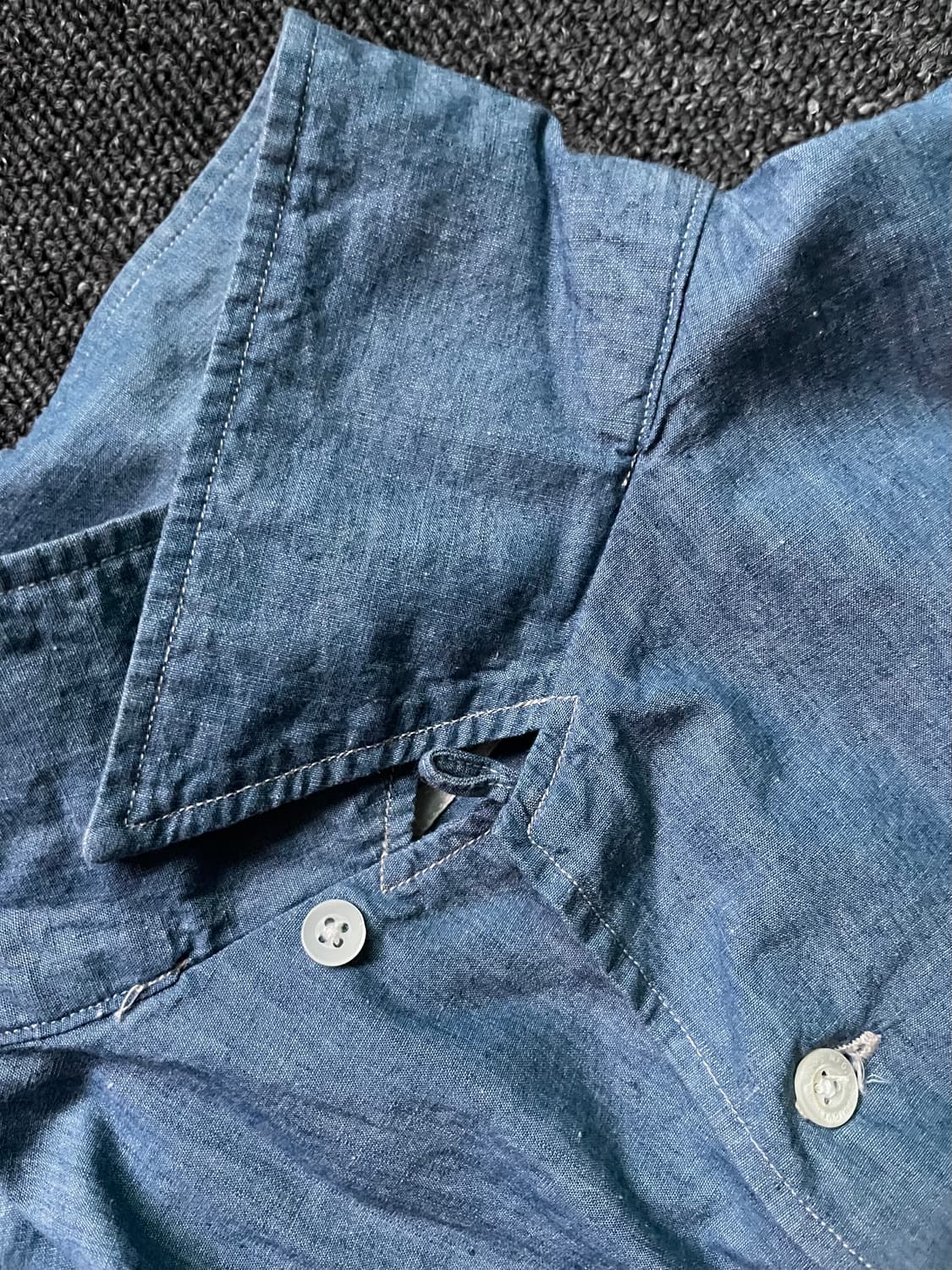 피그벨 오픈칼라 샴브레이 셔츠 2사이즈 상품이미지3