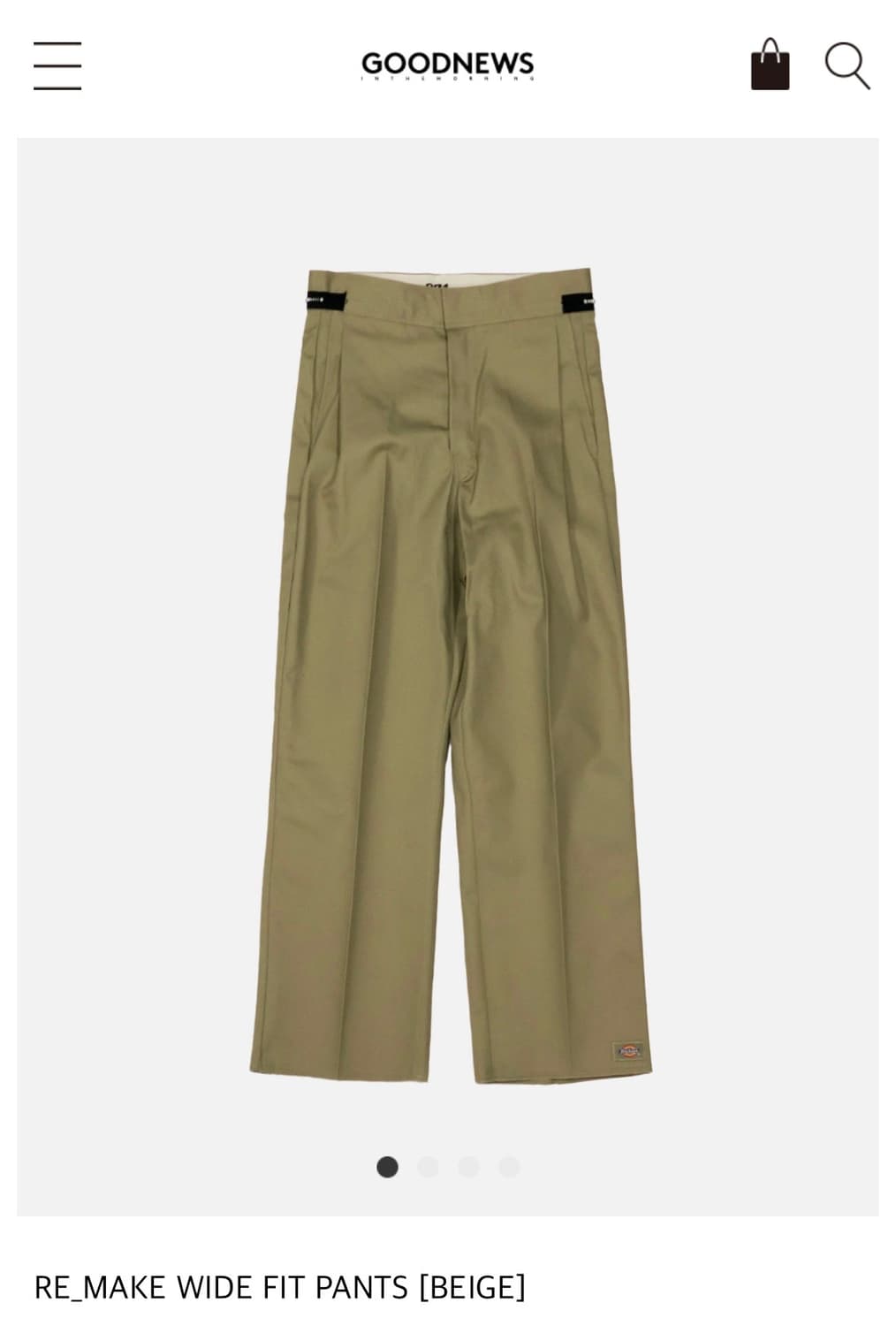 [굿뉴스인더모닝] RE_WIDE FIT PANTS (BEIGE) 상품이미지1